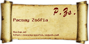 Pacsay Zsófia névjegykártya