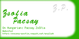 zsofia pacsay business card